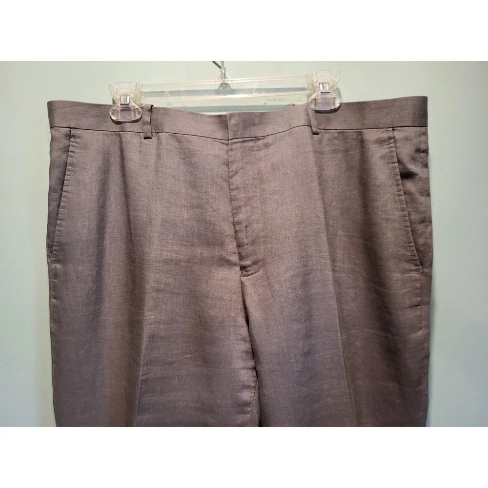 Mens Gray INC International Concepts London Linen Raime Lightweight Pants 38x30